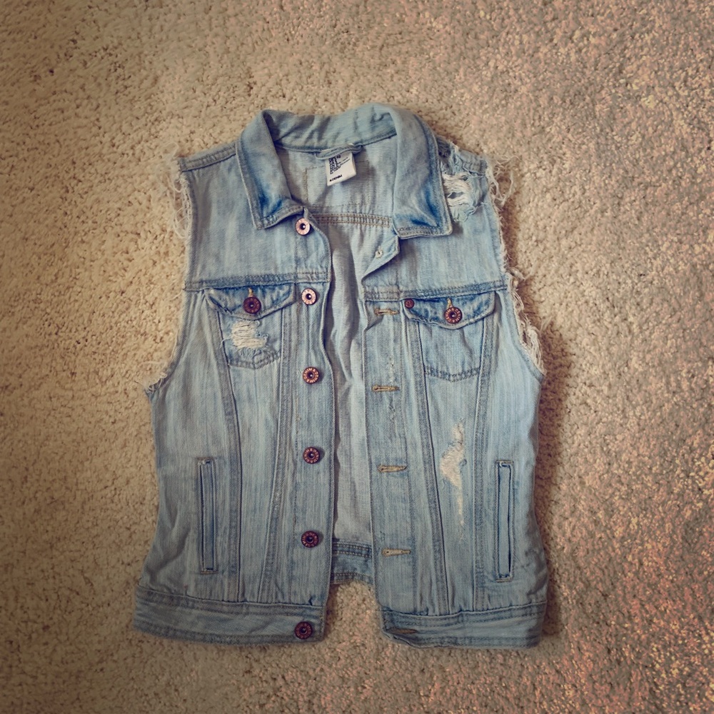 H&M Distressed Denim Vest